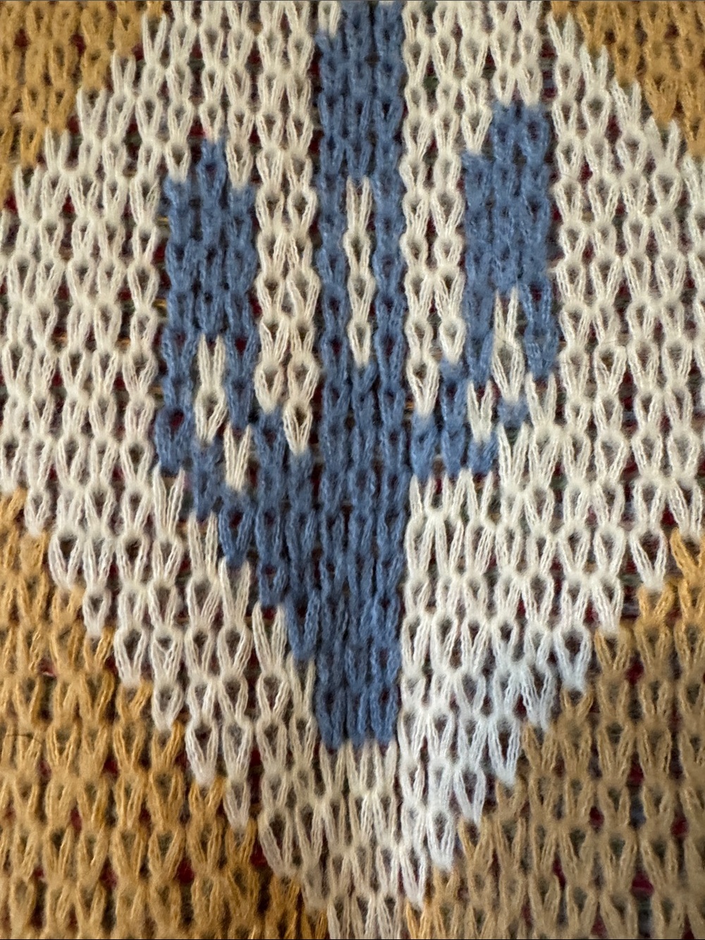 Ladies Mustard Southwestern Knit Button-Front Sweater Vest - Picture 4 of 4